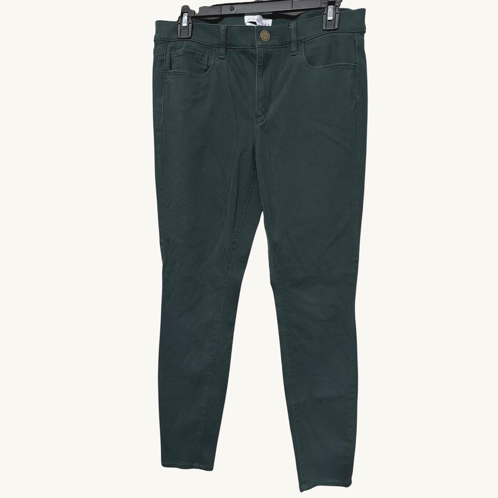 LOFT Womens Forest Green Skinny Chino Pants Size 4 27 Stretch Cotton Rayon